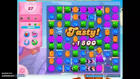 Candy Crush Level 1280 Audio Talkthrough, 3 Stars 0 Boosters