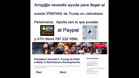 NECESITO AYUDA PARA IR A CONFERENCIA DE TRUMP