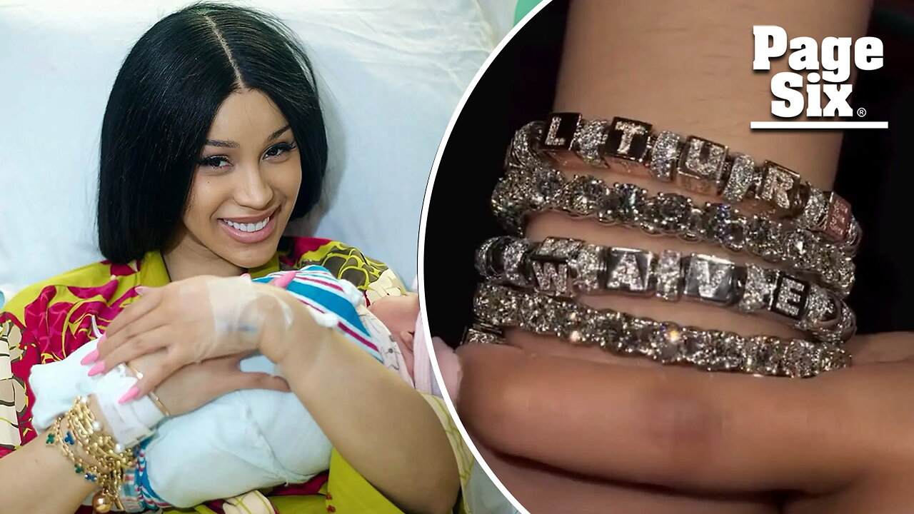 Cardi B seemingly reveals her three kids' names on diamond bracelets