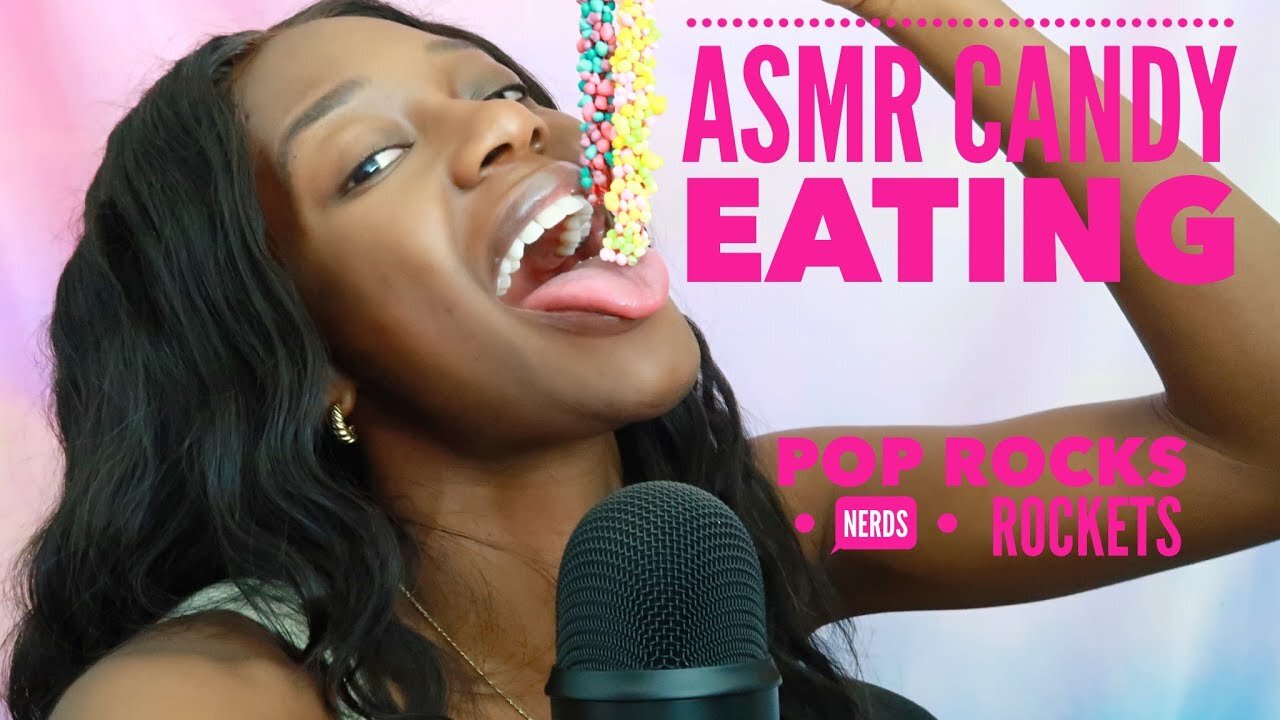 [ASMR] CANDY EATING * Mouth Sounds, POP Rocks + NERDS + Rockets, Plastic Sounds