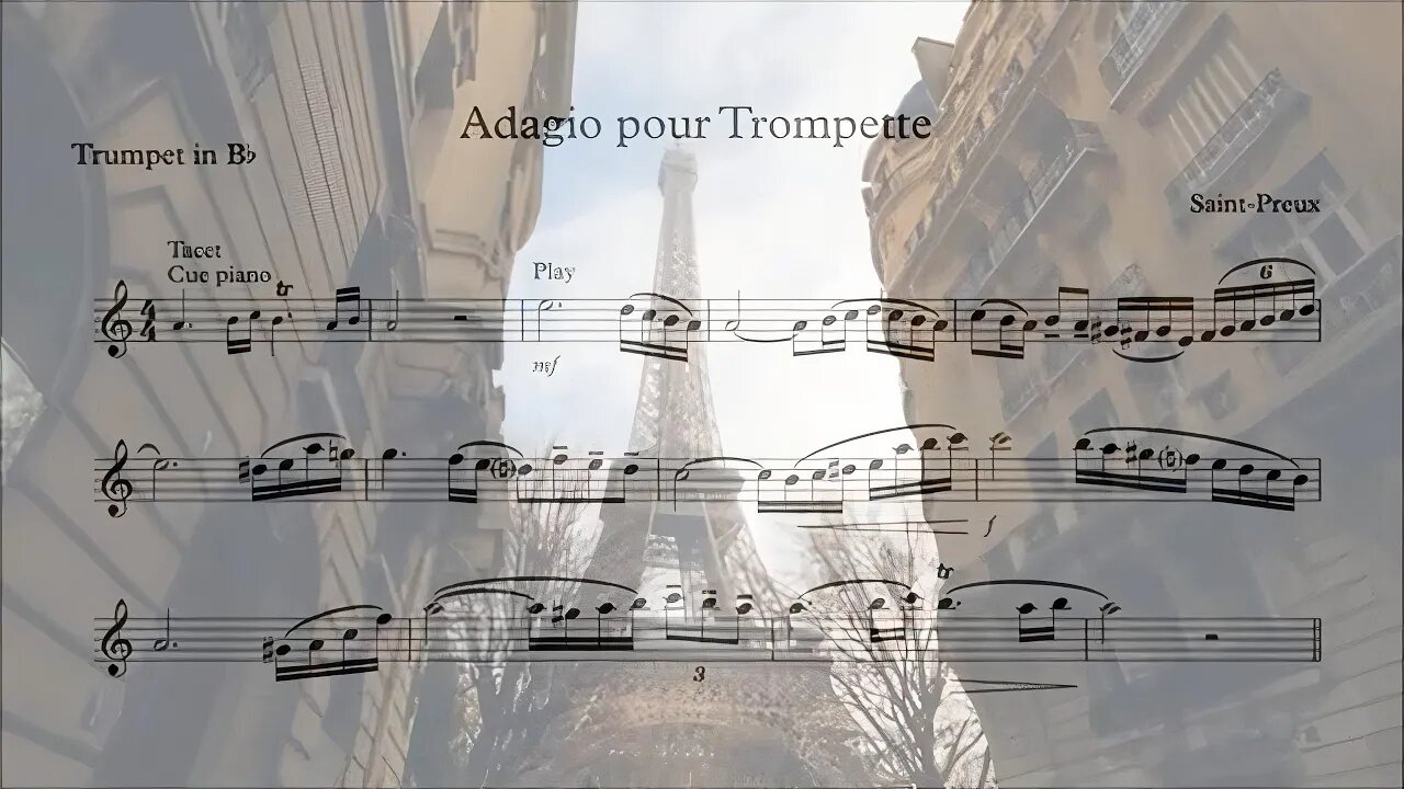 Adagio pour Trompette de Saint-Preux por Heinz Karl Schwebel (w/ Sheet Music) HQ Sound Reference