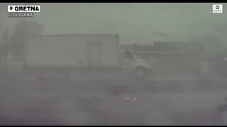 Tornado Flips Truck In Louisiana