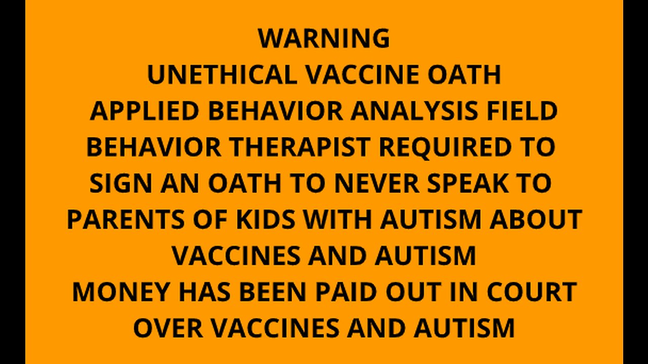 UNETHICAL VAX OATH APPLIED BEHAVIOR ANALYSIS FIELD