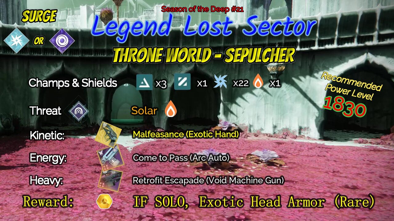 Destiny 2 Legend Lost Sector: Throne World - Sepulcher on my Strand Warlock 7-10-23