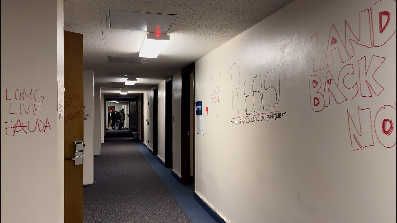 Building TAKEN OVER by Pro-Palestine Protesters at Cal Poly Humboldt