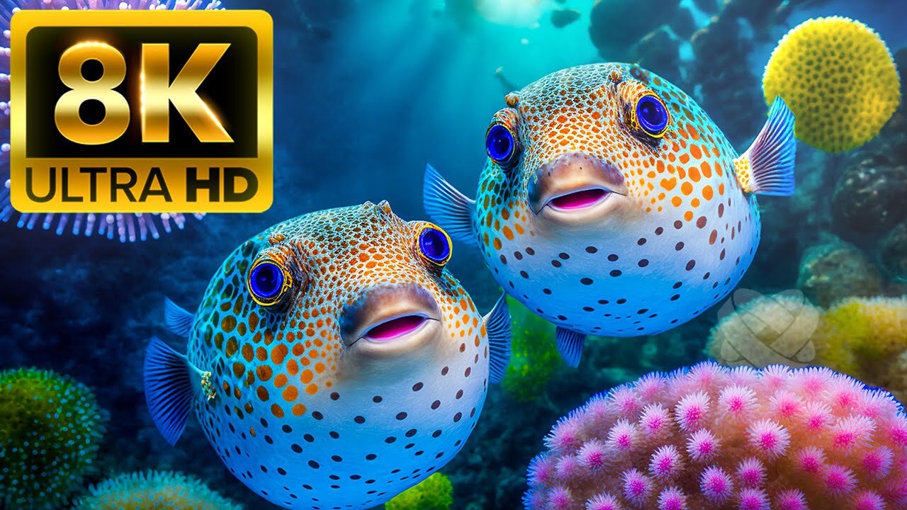 UNDERWATER KINGDOM - 8K (60FPS) ULTRA HD - With Meditation Music (Colorfully Dynamic)