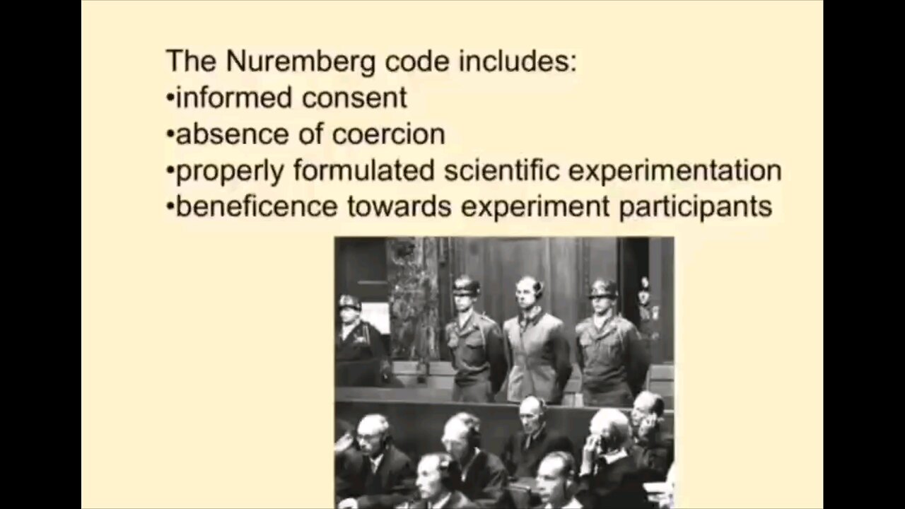 Dr. John Bergman explains the 10 codes that make up the Nuremberg Code andhow big pharma breaks them