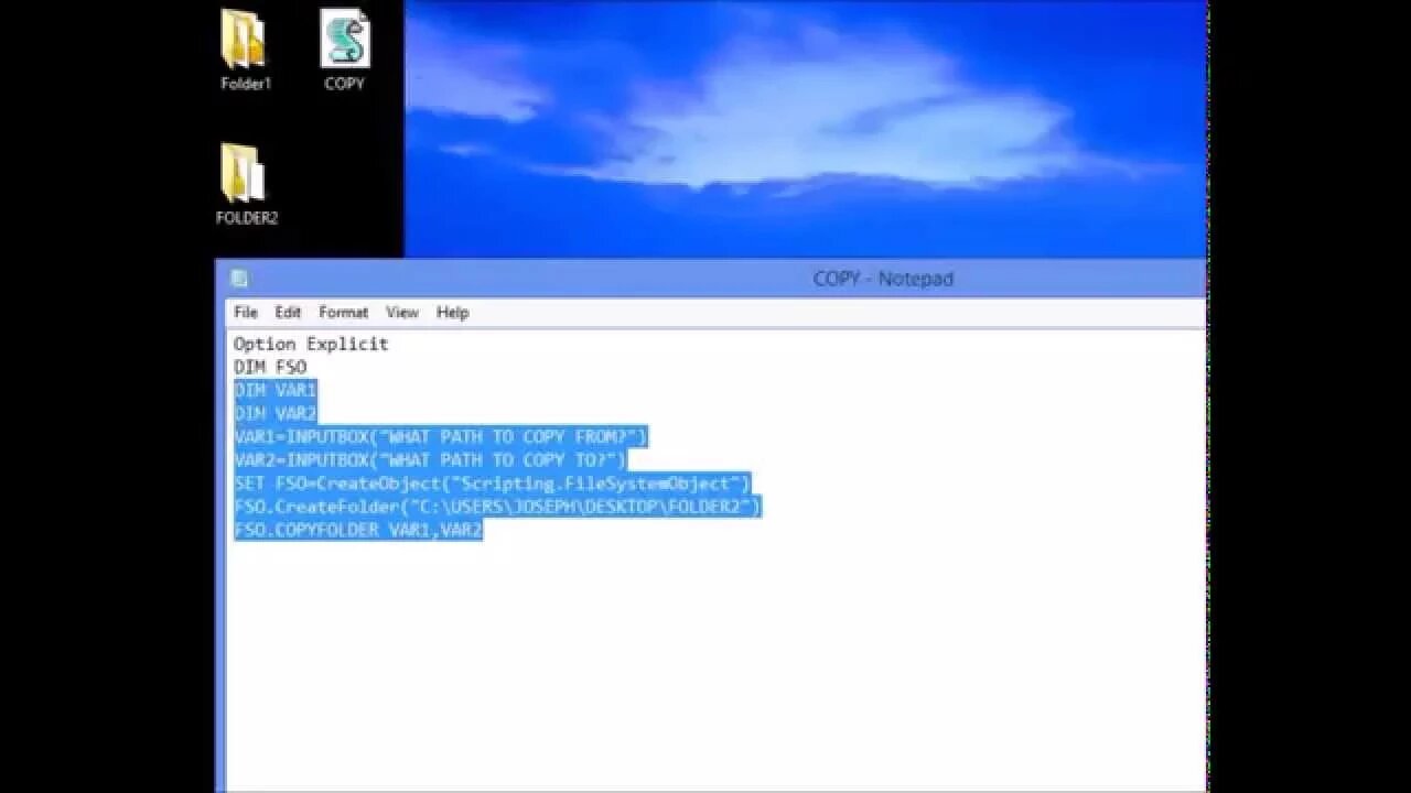 Copy, Rename, Move, Create, Delete Folders and Files VBScript (Video 3) |JOKO ENGINEERING|