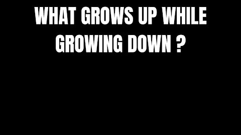 WHAT GROWS UP WHILE GROWING DOWN ? - RIDDLES FOR SMART PEOPLE