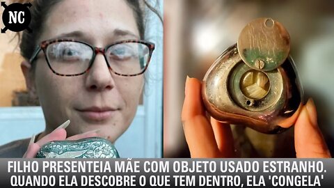 Filho presenteia mãe com um objeto estranho. Quando ela descobre o que tem dentro, ela 'congela'