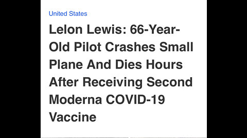 Pilot crashes & dies hours after 2nd Moderna dose...