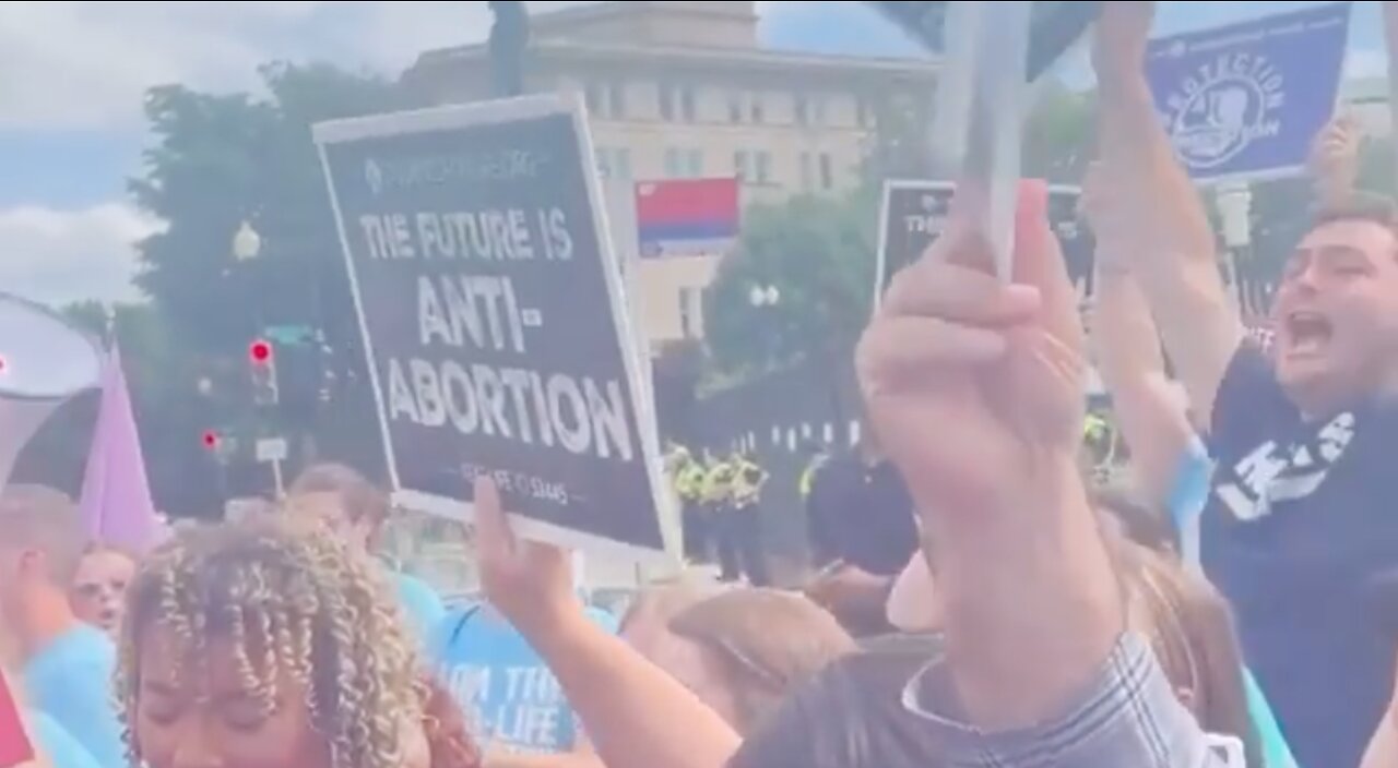 The celebratory moment the Supreme Court overturned Roe v Wade!