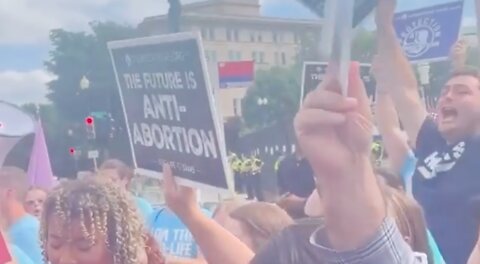 The celebratory moment the Supreme Court overturned Roe v Wade!