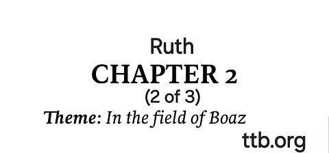 Ruth Chapter 2 (Bible Study) (2 of 3)