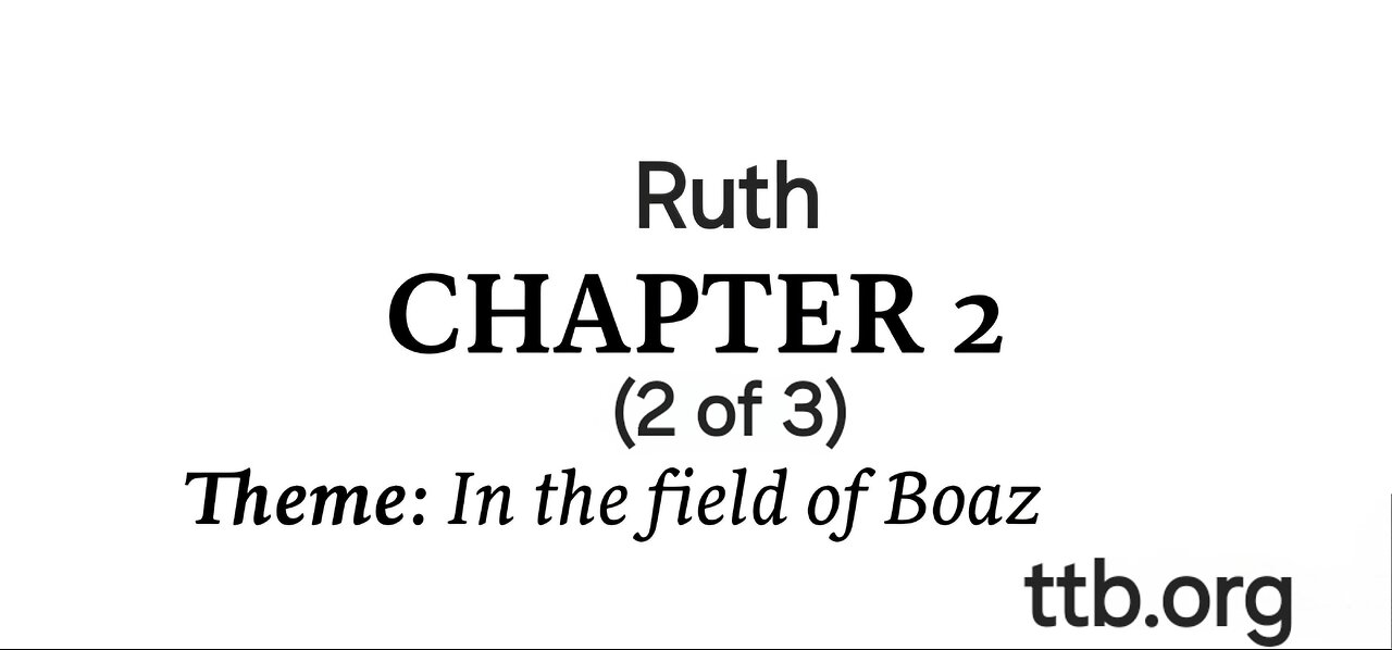 Ruth Chapter 2 (Bible Study) (2 of 3)