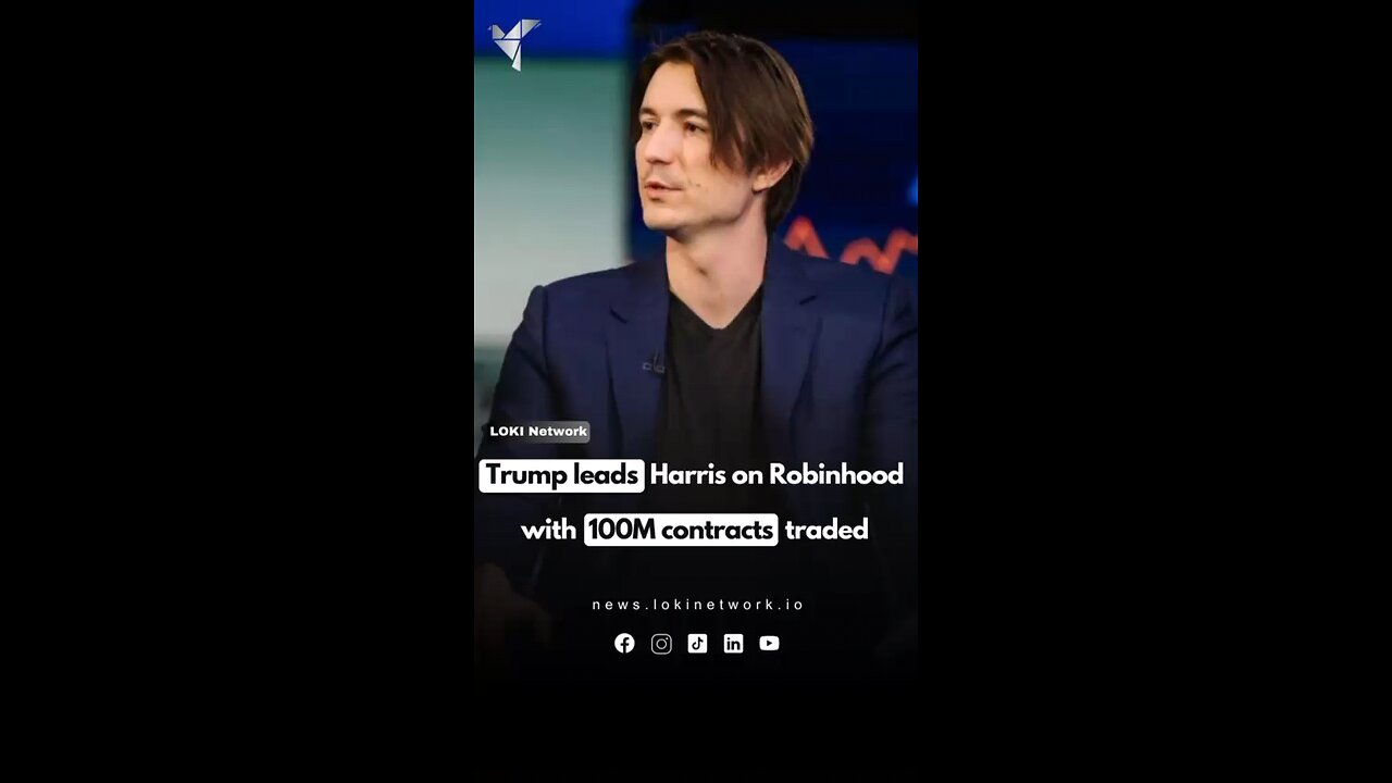 Trump leads Harris on Robinhood with 100M contracts traded.