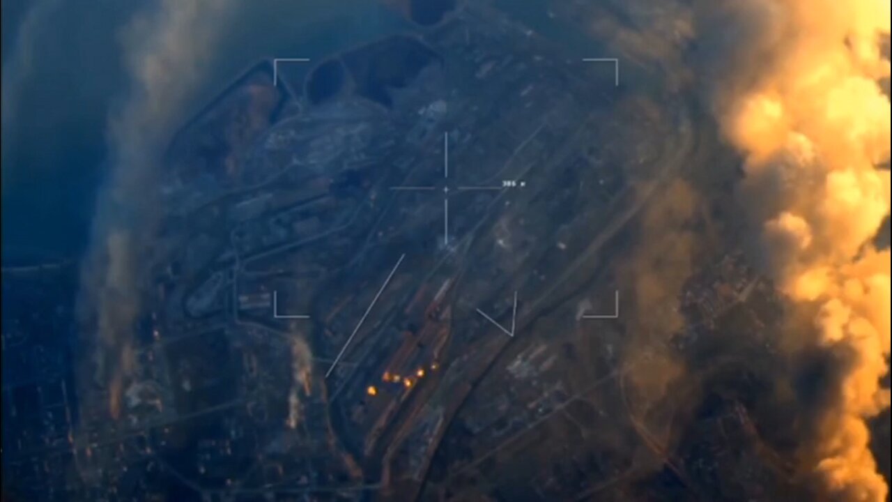 Long-range Tu-22M3 bombers of the Russian Aerospace Forces bombing the fortified positions of Ukrainian nationalists at the Azovstal plant in Mariupol