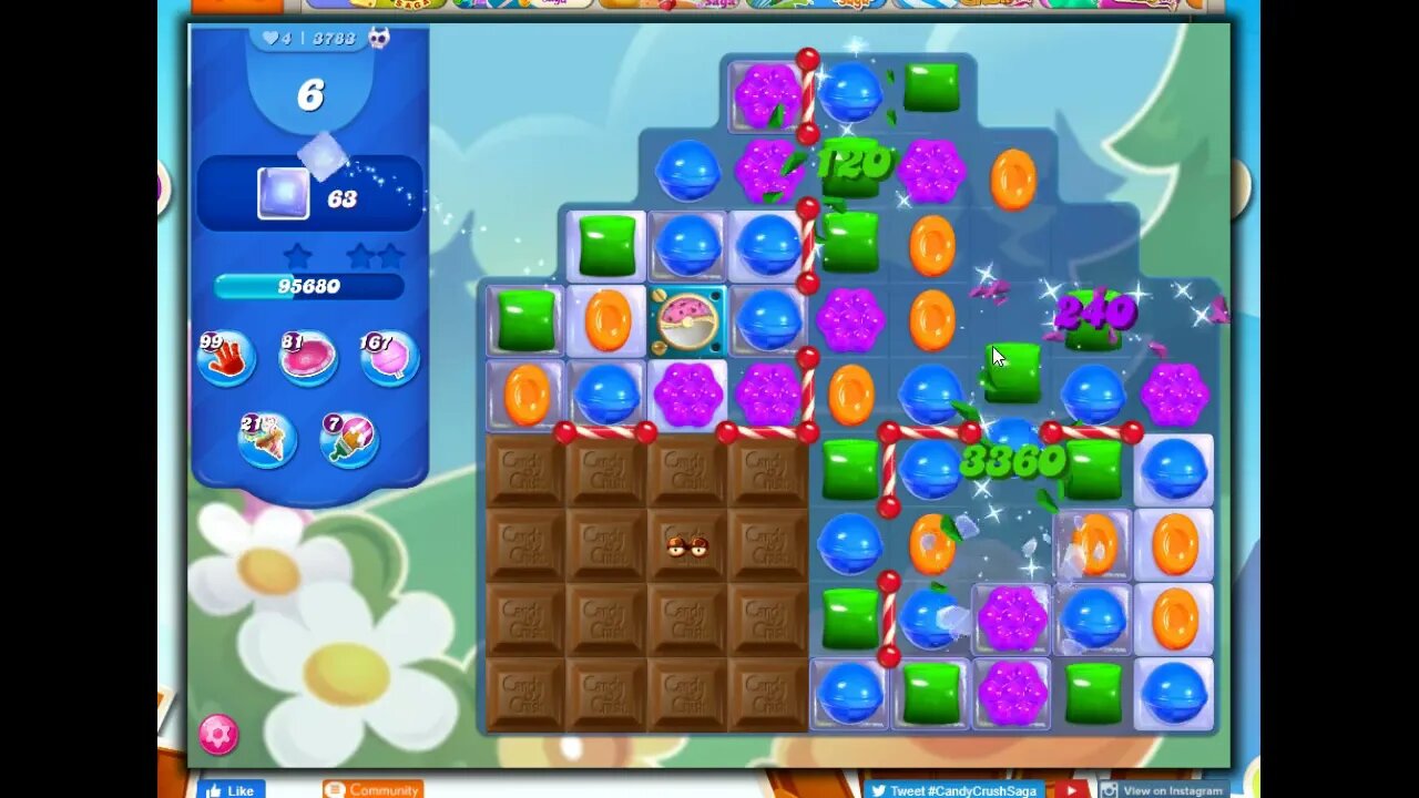 Candy Crush Level 3783 Talkthrough, 14 Moves 0 Boosters
