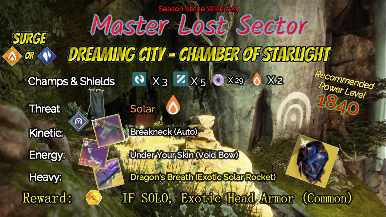 Destiny 2 Master Lost Sector: Dreaming City - Chamber of Starlight on my Arc Hunter 2-4-24