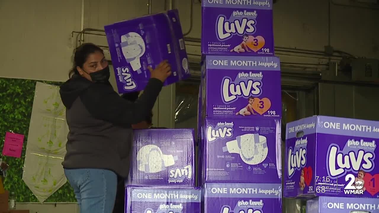 The Maryland Department of General Services donates 1 million diapers and baby supplies to parents in need
