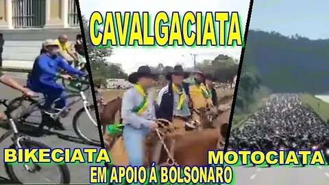 CAVALGACIATA EM BAURÚ-SP, MOTOCIATA, BIKECIATA ,CARREATA E PASSEATA EM APOIO Á BOLSONARO, 28/08.