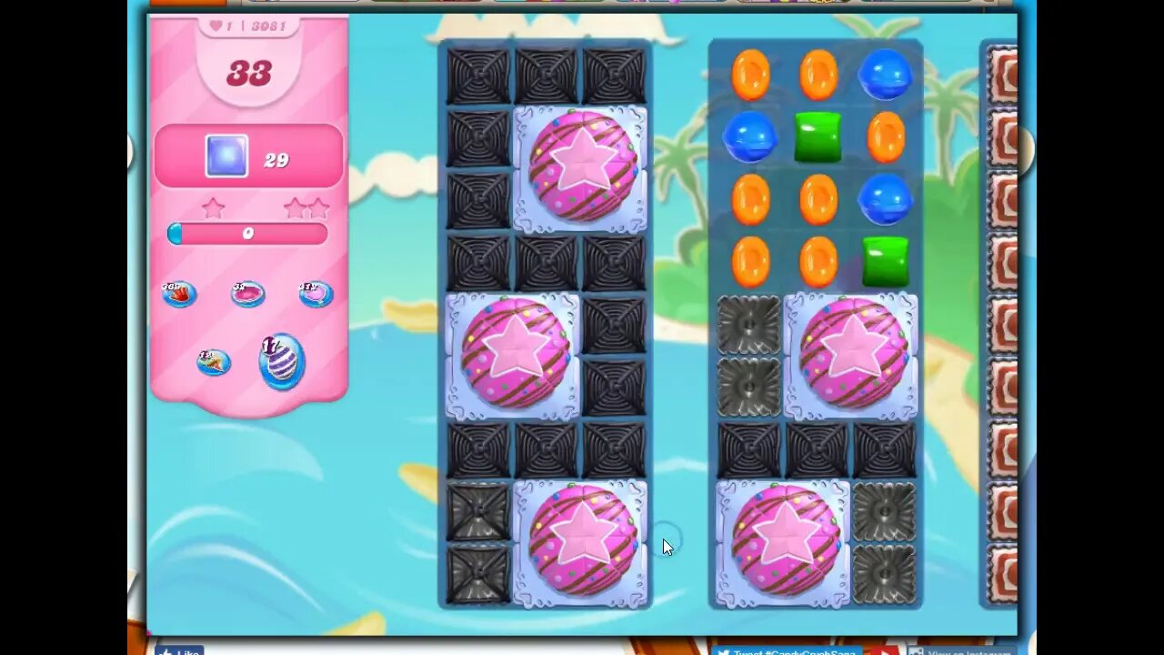 Candy Crush Level 3081 Talkthrough, 33 Moves 0 Boosters