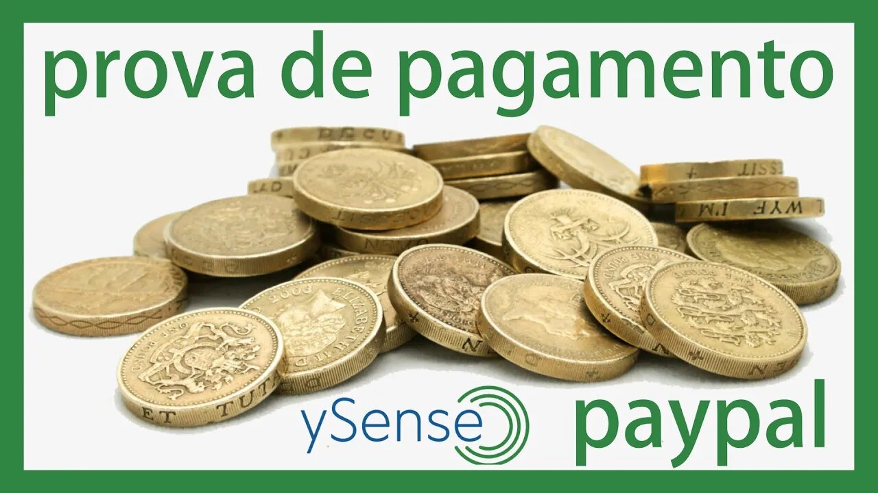 Prova de pagamento ysense no paypal