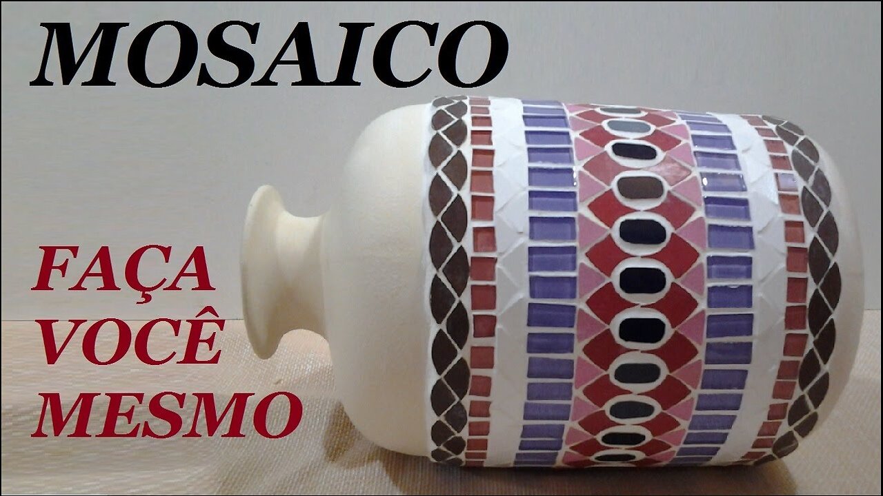 DIY - VASO DE CERÂMICA COM MOSAICO - PASTILHAS DE VIDRO E AZULEJOS @lucibuzo