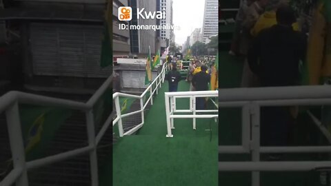 Preparativos para a manifestação da Avenida Paulista bicentenario da independência do Brasil