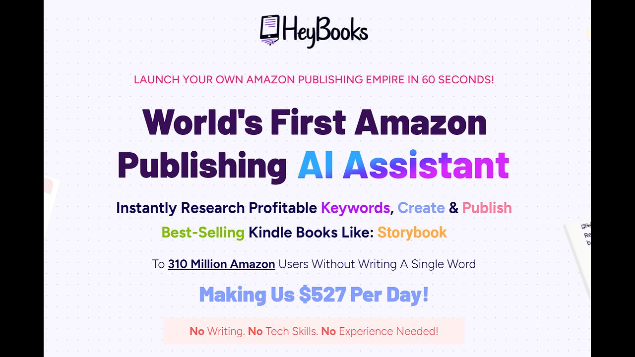 HeyBOOK: Amazon AI Partner for Researching Profitable Keywords & Publishing BestSelling Kindle Books