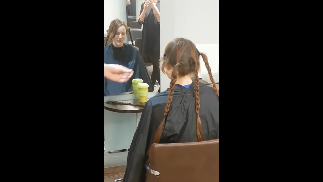 Shaving her head for donation