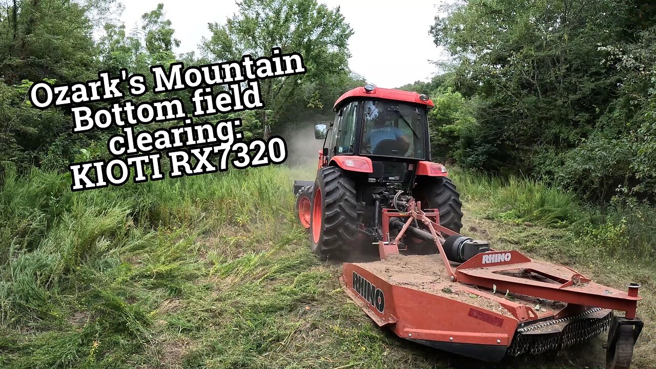 Hidden Bottom field project on Missouri Ozark's Mountain property-Bush Hogging overgrown field!