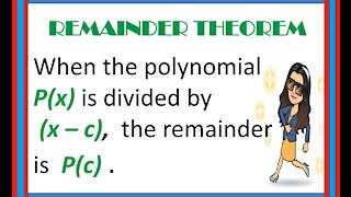 REMAINDER THEOREM