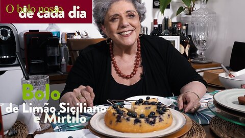 Bolo de mirtilo e limão siciliano: bem diferente e muito gostoso