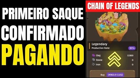 CHAIN LEGENDS PRIMEIRO SAQUE E CALCULO DO ROI