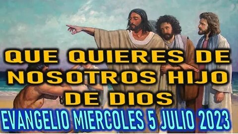 EL EVANGELIO DEL DÍA - QUE QUIERES DE NOSOTROS HIJO DE DIOS -MIERCOLES 5 JULIO 2023