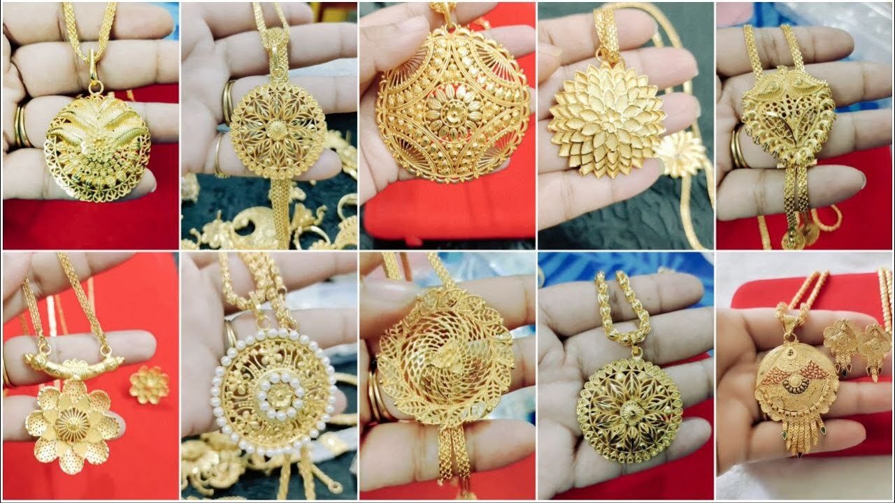 Order online One gram Gold Chain Pandant Earrings set!! Sing