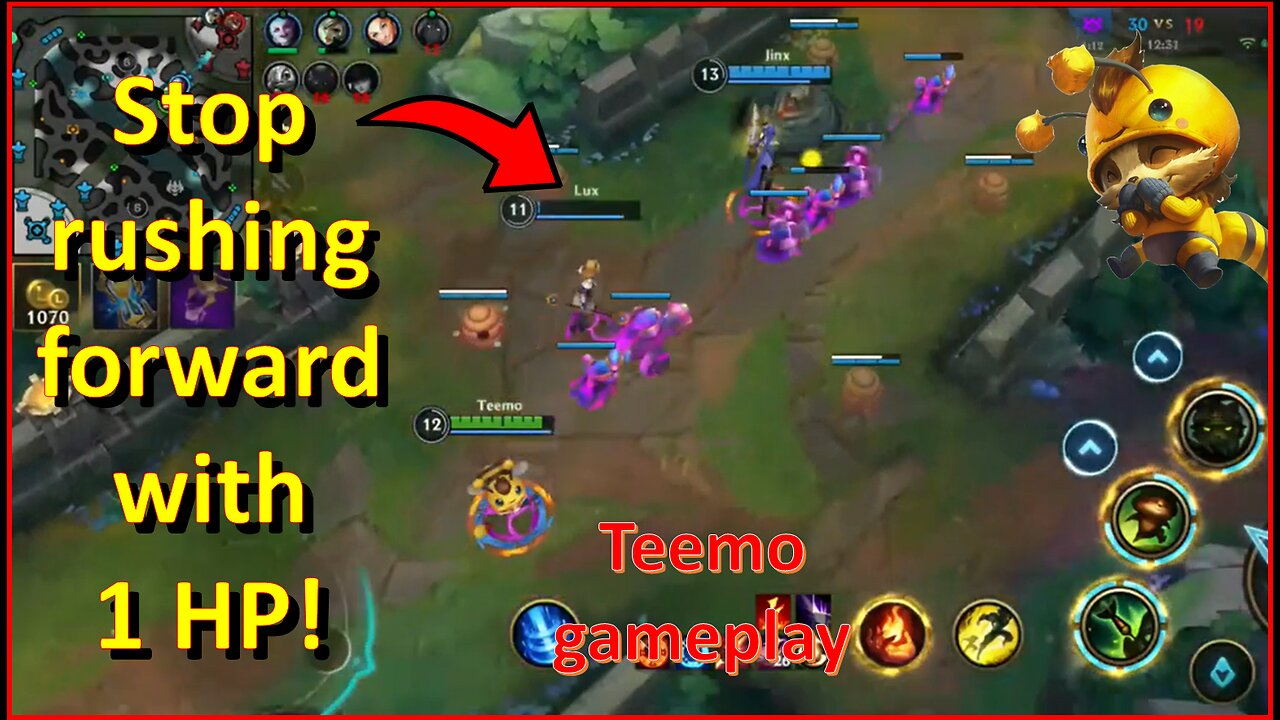 Lux's determination to die! Useless saves... # LOL - Teemo Gameplay - SHORTS