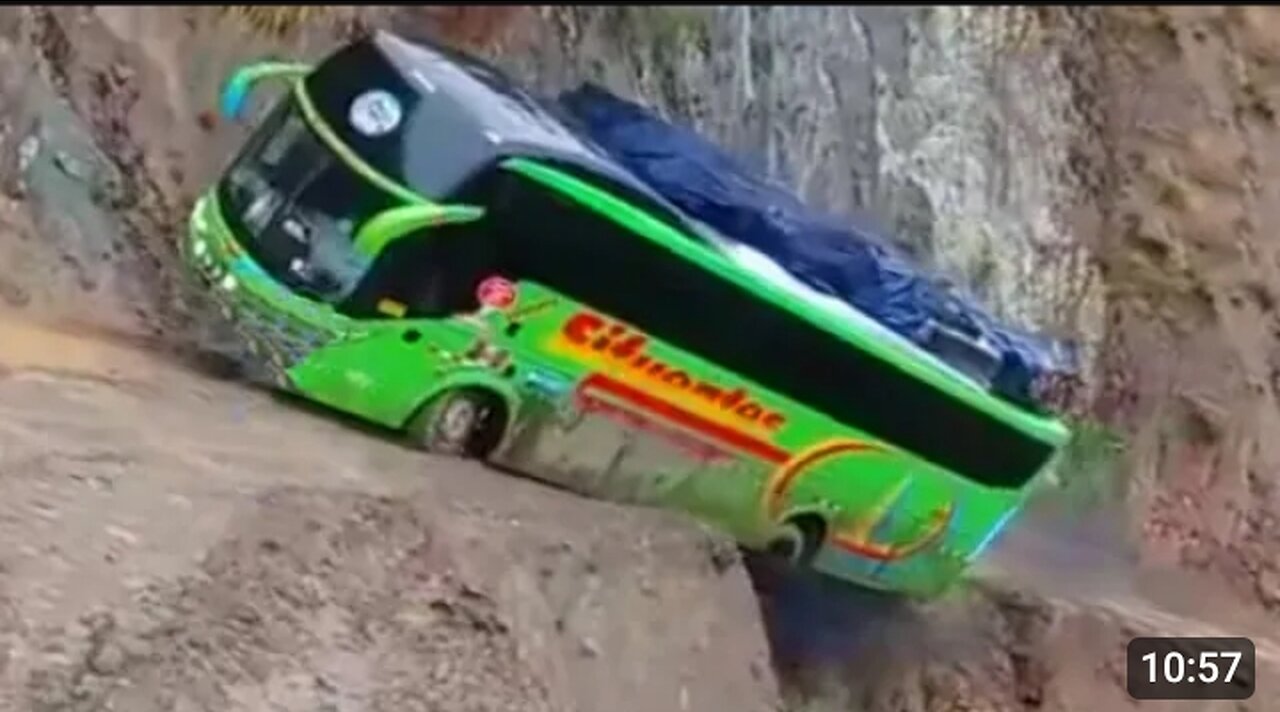 Crazy Bus VS Dangerous Roads | Bus Nearly Falls off Cliff, Crossing Extremely Muddy & Steep Hill