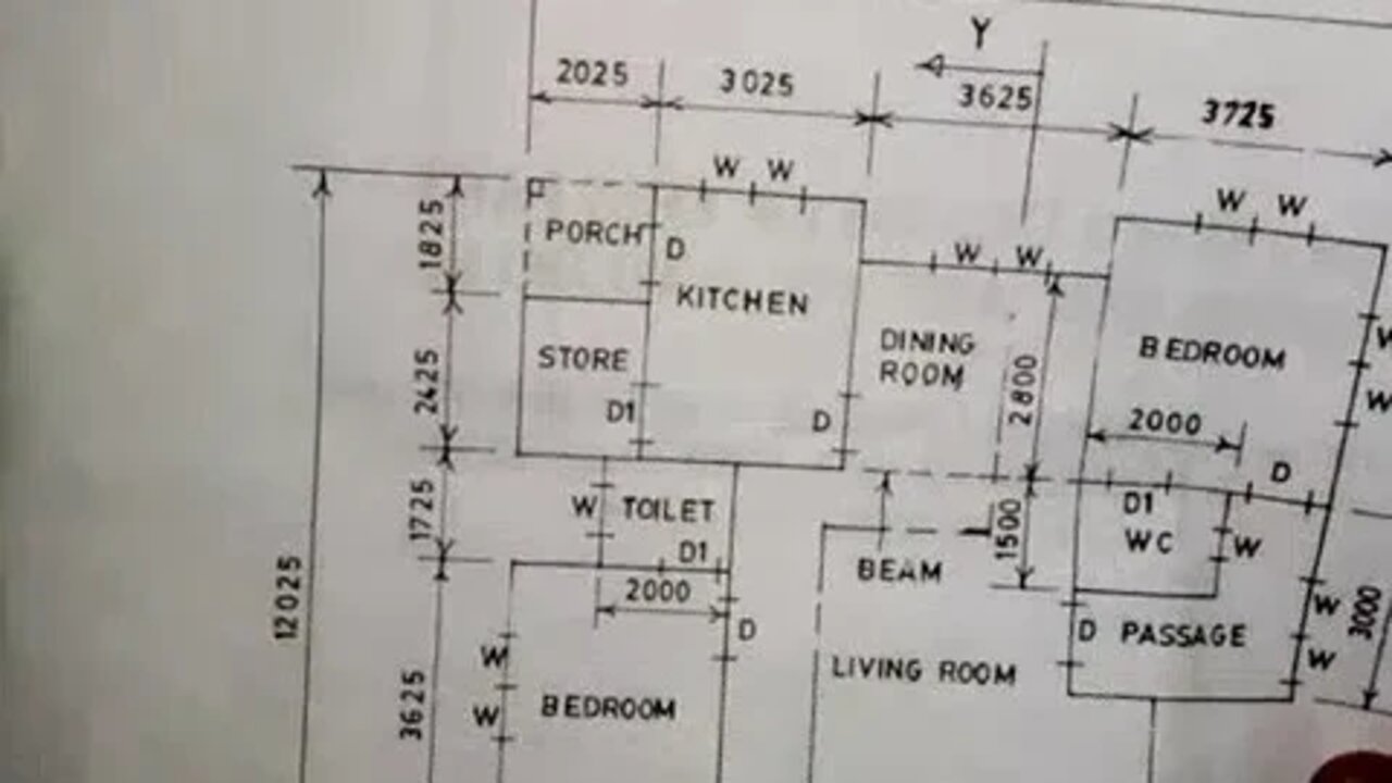 Solution to WAEC 2022 Building Drawing: PLAN