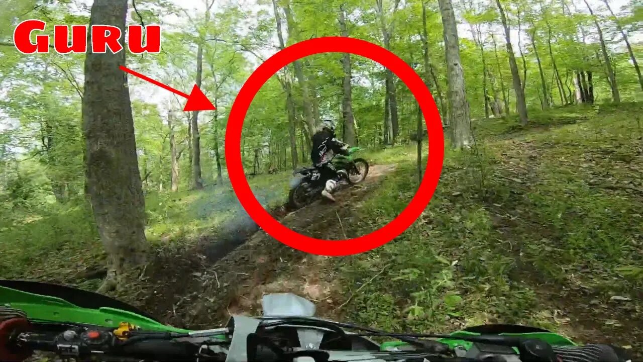 Showing lil bro my trails on the Kawasaki KX250's ! (Brandon's POV)
