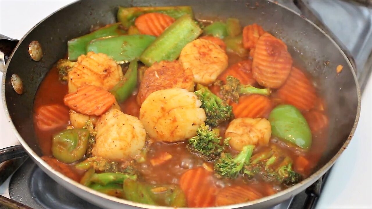 Tasty Stir Fried Scallops