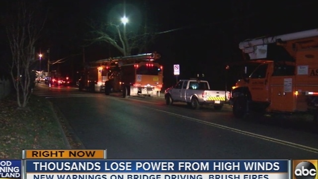 Power outages due to high winds reported in Maryland