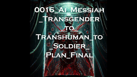 0016 Ai Messiah Transgender To Transhuman To Soldier Plan Final