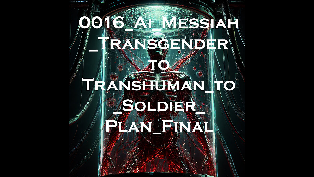 0016 Ai Messiah Transgender To Transhuman To Soldier Plan Final