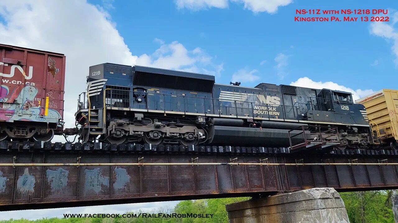 Norfolk Southern 11Z at Kingston Pa. and Reading and Northern NRFF at Mnt. Top Pa. May 13 2022