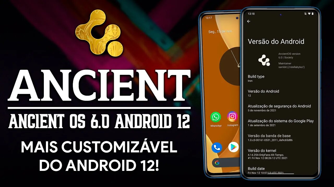 AncientOS v6.0 Society | Android 12 | MAIS CUSTOMIZÁVEL DO ANDROID 12!