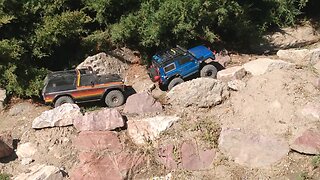 RC Crawlers under the bridge.