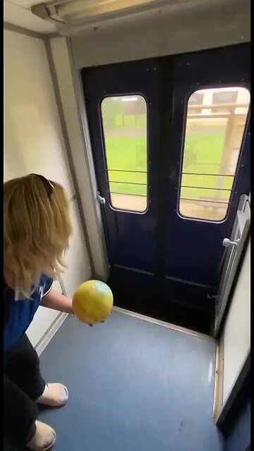 When Kicking a ball off a train backfires