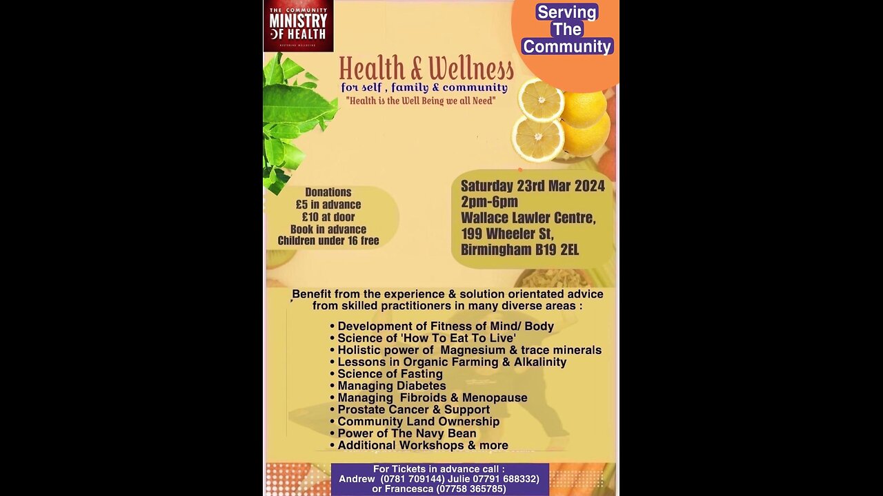 Health & Wellness Event - By The Community Ministry of Health and Human Services